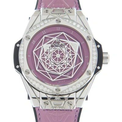 Hublot Big Bang Sang Bleu Automatic Diamond Purple Dial Ladies Watch 465.ss.89p7.vr.1204.mxm20