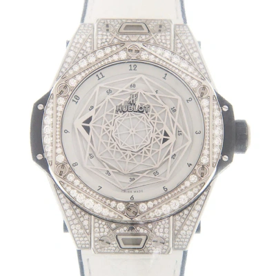 Hublot Big Bang Sang Bleu Automatic Diamond White Dial Unisex Watch 415.nx.2027.vr.1704.mxm18 In Multi