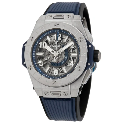 Hublot Big Bang Unico Gmt Automatic Titanium Men's Watch 471.nx.7112.rx In Blue