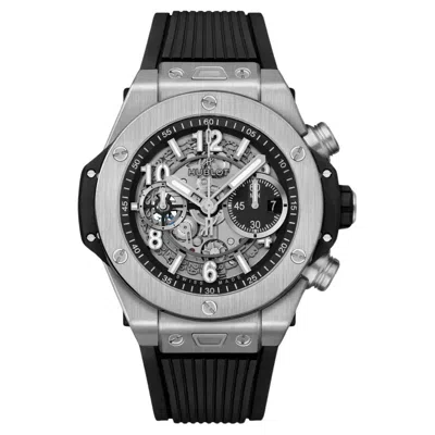 Pre-owned Hublot Big Bang Unico Titanium Skeleton Grey Dial Watch 421.nx.1170.rx In Gray