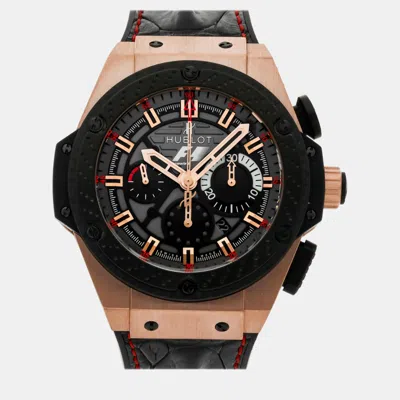 Pre-owned Hublot Black 18k Rose Gold Big Bang King Power Automatic Men's Wristwatch 48 Mm