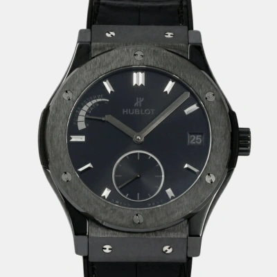 Pre-owned Hublot Black Ceramic Classic Fusion 516.cm.1440.lr Manual Winding Men's Wristwatch 45 Mm