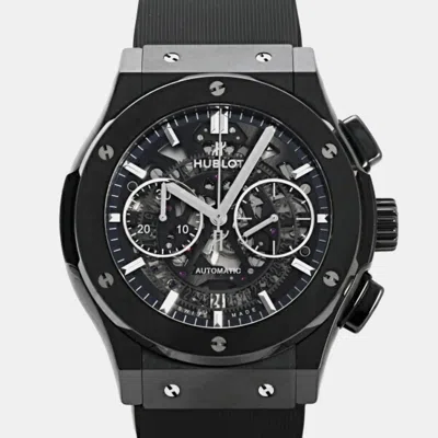 Pre-owned Hublot Black Ceramic Classic Fusion Automatic Men's Wristwatch 45 Mm