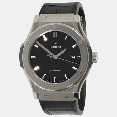 Pre-owned Hublot Black Titanium Classic Fusion 542.nx.1171.lr Automatic Men's Wristwatch 42 Mm