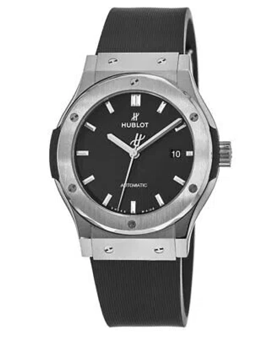 Pre-owned Hublot Classic Fusion 42mm Black Dial Rubber Men's Watch 542.nx.1171.rx