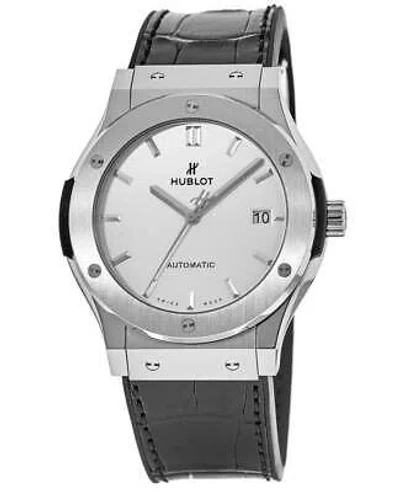 Pre-owned Hublot Classic Fusion 45mm Silver Dial Titanium Men's Watch 511.nx.2611.lr