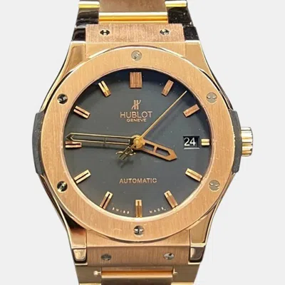 Pre-owned Hublot Classic Fusion 511.ox.1180.ox Automatic Black 18k Rose Gold Men's Wristwatch 45 Mm