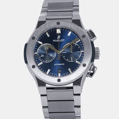 Pre-owned Hublot Classic Fusion 520.nx.7170.nx Blue Titanium Automatic Men Wristwatch 45mm