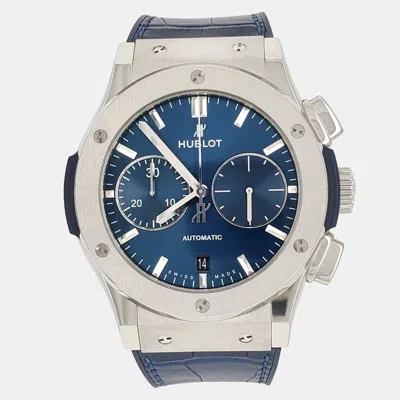 Pre-owned Hublot Classic Fusion 521.nx.7170.lr Automatic Blue Titanium Men's Wristwatch 45 Mm
