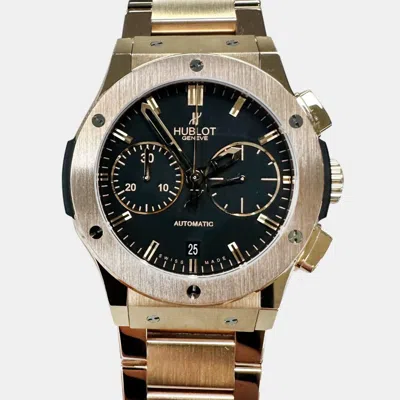 Pre-owned Hublot Classic Fusion 521.ox.1180.ox Automatic Black 18k Rose Gold Men's Wristwatch 45 Mm