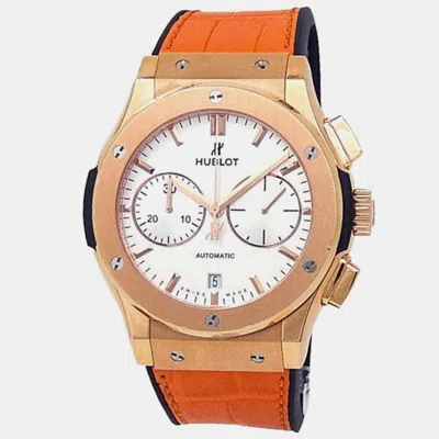 Pre-owned Hublot Classic Fusion 521.ox.2611.lr Automatic Silver 18k Rose Gold Men's Wristwatch 45 Mm