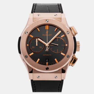 Pre-owned Hublot Classic Fusion 521.ox.7081.lr Automatic Chronograph Gray Dial 18k Rose Gold Men's Wristwatch 45mm