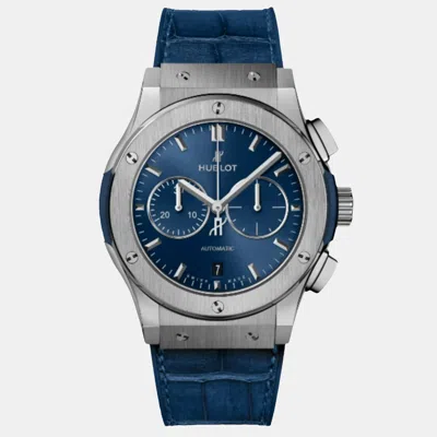 Pre-owned Hublot Classic Fusion 541.nx.7170.lr Automatic Blue Titanium Men's Wristwatch 42 Mm