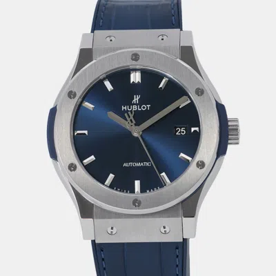 Pre-owned Hublot Classic Fusion 542.nx.7170.lr Automatic Blue Titanium Men's Wristwatch 42 Mm
