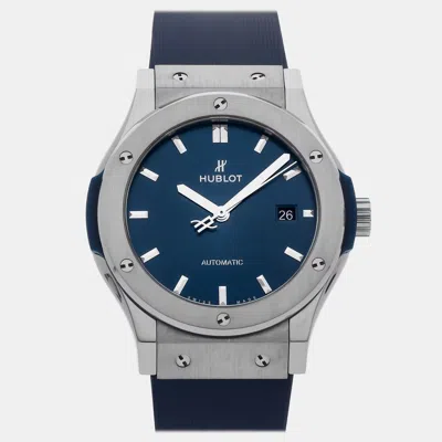 Pre-owned Hublot Classic Fusion 542.nx.7170.rx Blue Titanium Automatic Men's Watches 42mm