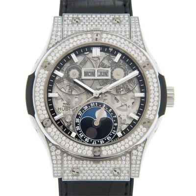 Hublot Classic Fusion Aerofusion Automatic Diamond Men's Watch 547.nx.0170.lr.1704 In Black / Grey