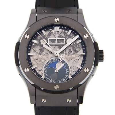 Hublot Classic Fusion Aerofusion Moonphase Black Magic Automatic Silver Dial Men's Watch 547.cx.0170 In Black / Silver
