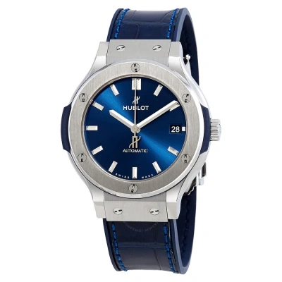 Hublot Classic Fusion Automatic Blue Sunray Dial Titanium 38mm Men's Watch 565.nx.7170.lr In Blue / Grey
