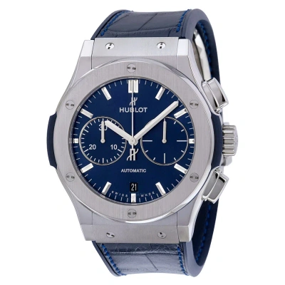 Hublot Classic Fusion Automatic Blue Sunray Dial Titanium Men's Watch 521.nx.7170.lr In Black / Blue