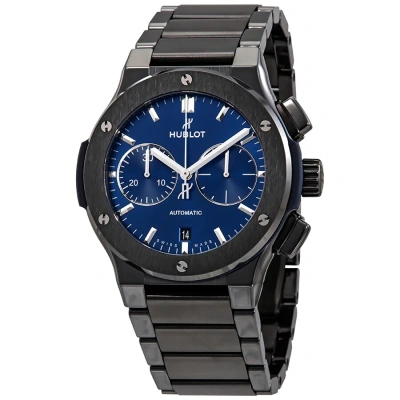 Hublot Classic Fusion Chronograph Blue Sunray Dial Men's Watch 520.cm.7170.cm In Black / Blue