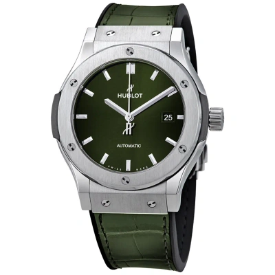 Hublot Classic Fusion Automatic Green Dial Men's Watch 542.nx.8970.lr In Black / Green