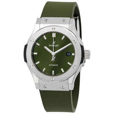Pre-owned Hublot Classic Fusion Automatic Green Dial Men's Watch 542.nx.8970.rx