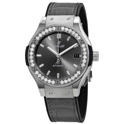 Hublot Classic Fusion Automatic Grey Dial Men's Watch 565.nx.7071.lr.1204 In Black / Grey