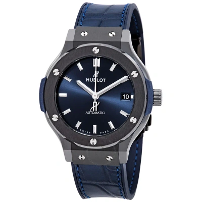 Hublot Classic Fusion Automatic Mid-size Watch 565.cm.7170.lr In Black / Blue