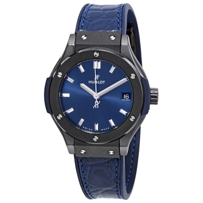 Hublot Classic Fusion Blue Dial Ladies Watch 581.cm.7170.lr In Black / Blue