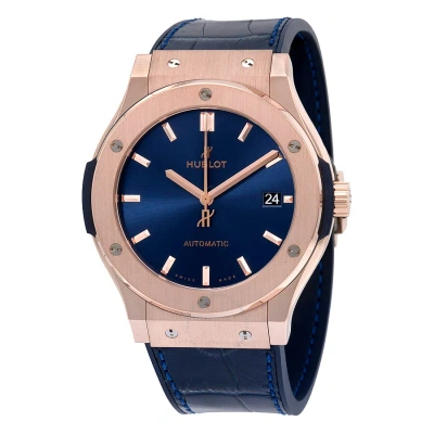 Hublot Classic Fusion Blue Sunray Dial 18kt King Gold Automatic Men's Watch 511.ox.7180.lr In Blue / Gold / Skeleton