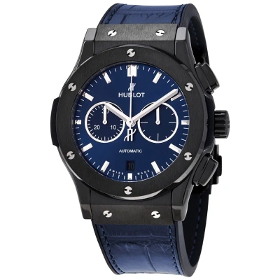 Hublot Classic Fusion Blue Sunray Dial Automatic Men's Chronograph Watch 541.cm.7170.lr In Black / Blue