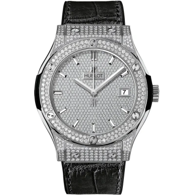 Hublot Classic Fusion Diamond Pave Dial Titanium Men's Watch 511.nx.9010.lr.1704 In Black