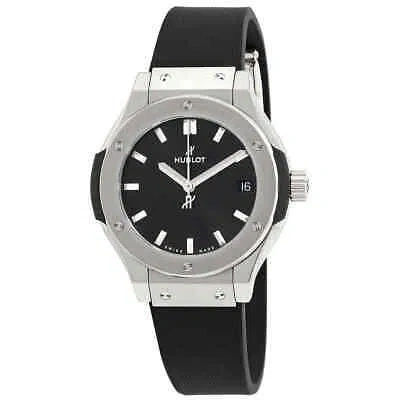 Pre-owned Hublot Classic Fusion Quartz Black Dial Men's Watch 581.nx.1470.rx