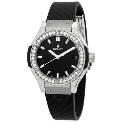 Hublot Classic Fusion Quartz Diamond Watch 581.nx.1470.rx.1104 In Black