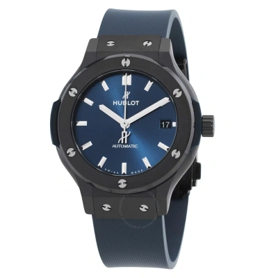 Hublot Classic Fusion Satin-finished Blue Sunray Dial Automatic Men's Watch 565.cm.7170.rx In Black / Blue