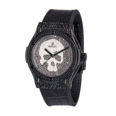 Hublot Classic Fusion Skull Full Pave Automatic Diamond Men's Watch 542.nd.9100.lr.1700.skull In Neutral