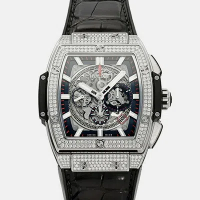 Pre-owned Hublot Grey Titanium Big Bang 601.nx.0173.lr.1704 Automatic Men's Wristwatch 42 Mm