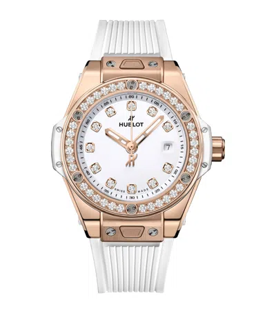 Hublot King Gold And Diamond One Click Watch In Black