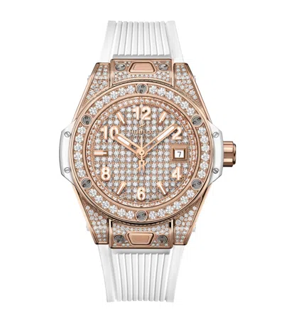 Hublot King Gold And Full Pavé Diamond Big Bang One Click Watch In Black