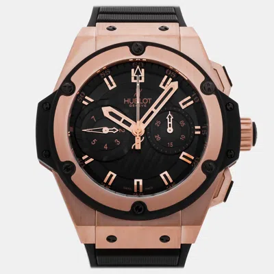 Pre-owned Hublot King Power Foudroyante 715.px.1128.rx Black Rose Gold Automatic Men's Watches 48mm