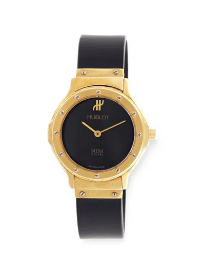 Pre-owned Hublot Mdm 24mm Gold Watch In Black