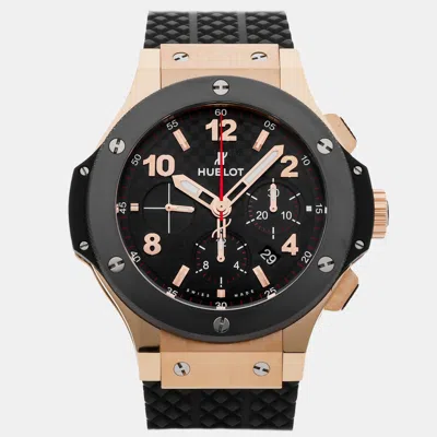 Pre-owned Hublot Big Bang Chronograph 301.pb.131.rx Black Automatic 18k Rose Gold Men's Wristwatch 4