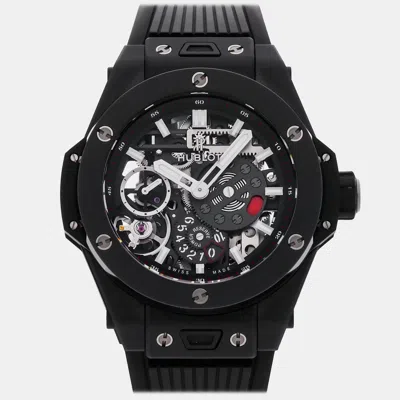 Pre-owned Hublot Big Bang Meca-10 Black Magic 414.ci.1123.rx Black Automatic Ceramic Men's Wristwatc