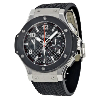 Hublot Big Bang Steel Ceramic Chronograph Black Carbon Fiber Pattern Dial Men's Watch 301. In Black / Skeleton