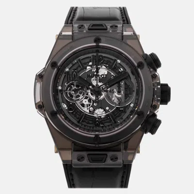 Pre-owned Hublot Big Bang Unico All Black Sapphire 411.jb.4901.rt