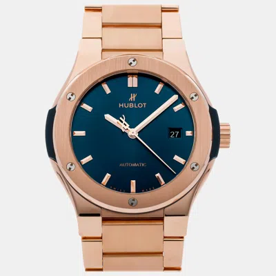 Pre-owned Hublot Classic Fusion 42 Mm In Blue