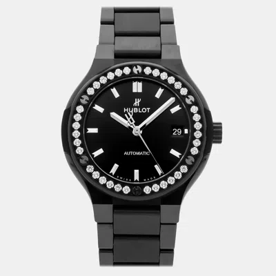 Pre-owned Hublot Classic Fusion 568.cm.1470.cm.1204 Black Automatic Ceramic Men's Wristwatch 38 Mm