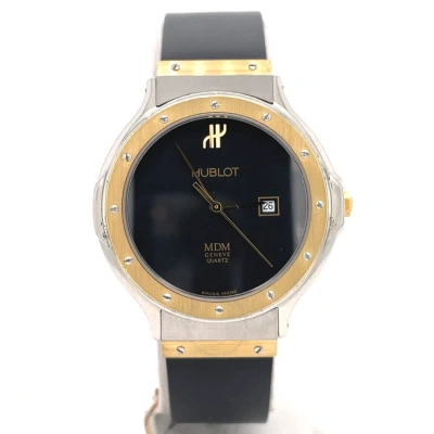 Hublot Mdm Classic Quartz Black Dial Ladies Watch 1401.2 In Black / Gold / Gold Tone / Yellow