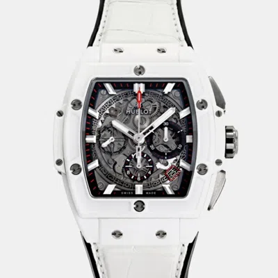 Pre-owned Hublot Silver Ceramic Big Bang Automatic Men's Wristwatch 42 Mm