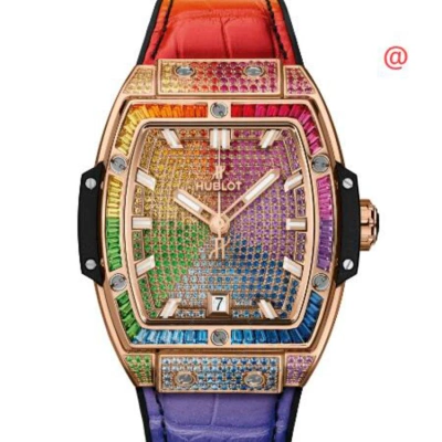 Hublot Spirit Of Big Bang King Gold Rainbow Automatic Diamond Watch 665.ox.9910.lr.0999 In Multi